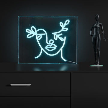 Teary Face Contemporary Glam Acrylic Box USB Operated LED Neon Light - JONATHAN Y